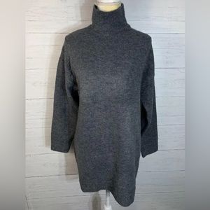 ZARA grey pullover sweater wool blend size Medium oversized